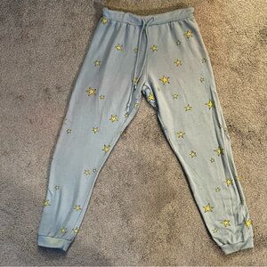 Chaser Joggers Sweatpants Lounge Pants Blue w/Yellow Stars PJs Comfy Drawstring